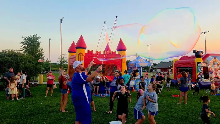 Giant bubbles at a bubble party